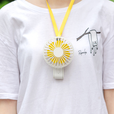 Mini USB Rechargeable Folding Pocket Portable Hanging Necklace Handy Fan