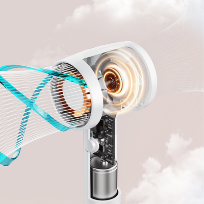 White Rechargeable Table Fan High Wind Turbine 2000mAh Mini Portable USB Fan