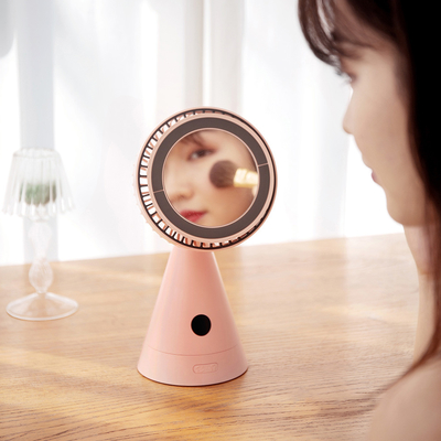 Household Oscillating Rechargeable Table Fan 4000mah Usb Mini Makeup Mirror