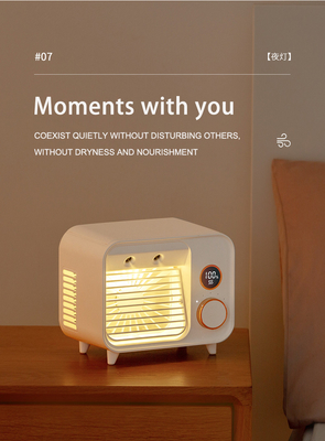 USB Mini Portable Wireless Fan Cooler with LED Night Light and Mist Spray