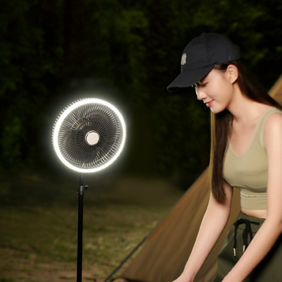 Upstanding Tripod Rechargeable Ceiling Fan LED Tent 10000mAh Wireless Table Fan