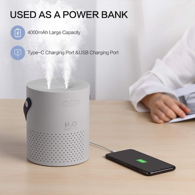 4000mAh Battery Ultrasonic Air Humidifier 1.1L Mini USB Cool Mist Humidifier