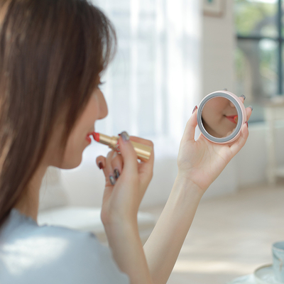 Rechargeable Handy Fan with 3 Speed Level &amp; Makeup Mirror