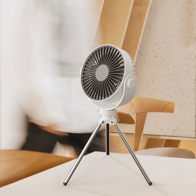 Small Portable Tripod Rechargeable Rotation Fan With LED